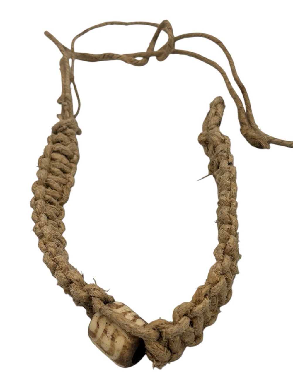 1 Of 1 15.5” Handmade Thick Hemp 6.5” Adjustable Necklace W/ Pendant